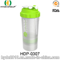 500ml BPA gratis botella de la coctelera de araña plástico, botella de la coctelera del plástico de la proteína (HDP-0307)